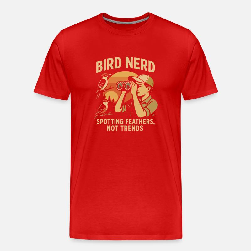 Vogel-Nerd entdeckt Federn, nicht Trends - Männer Premium Bio T-Shirt - Rot