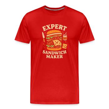 Experte für Sandwichherstellung - Männer Premium Bio T-Shirt - Rot - Vorne - Damien (186cm)