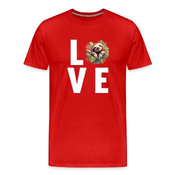 Paresseux Paresseux - T-shirt bio Premium Homme - rouge - Devant - Damien (186cm)
