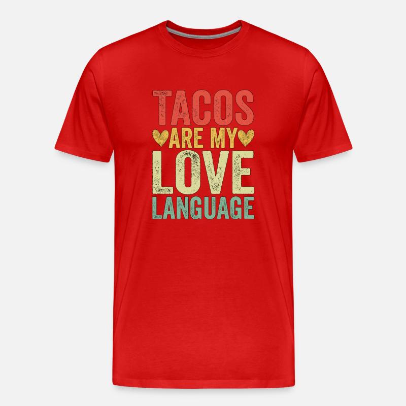 Tacos Are My Love Language - Männer Premium Bio T-Shirt - Rot