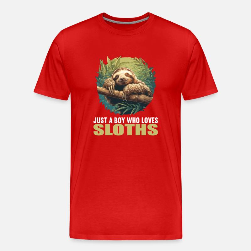 Faultiere Faultier - Männer Premium Bio T-Shirt - Rot