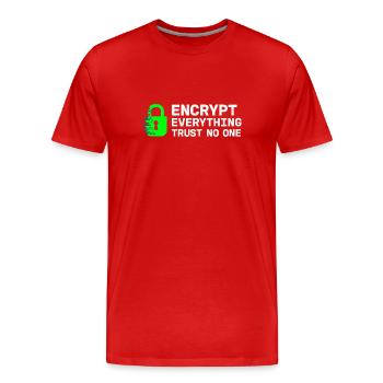 Cybersécurité Info Sec White Hat Hacker Éthique - T-shirt bio Premium Homme - rouge - Devant - Damien (186cm)