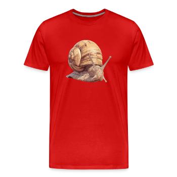 Schnecken Schnecke - Männer Premium Bio T-Shirt - Rot - Vorne - Damien (186cm)