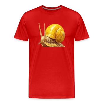Schnecken Schnecke - Männer Premium Bio T-Shirt - Rot - Vorne - Damien (186cm)