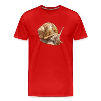 Schnecken Schnecke - Männer Premium Bio T-Shirt - Rot - Vorne - Damien (186cm)