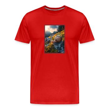 Schnecken Schnecke - Männer Premium Bio T-Shirt - Rot - Vorne - Damien (186cm)