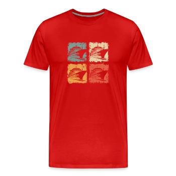 Vintage Kreuzfahrt Grafik für die Sommerferien - Männer Premium Bio T-Shirt - Rot - Vorne - Damien (186cm)
