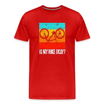 Is My Bike Okay Drôle Crash Cycliste Rétro - T-shirt bio Premium Homme - rouge - Devant - Damien (186cm)