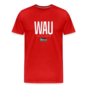 Wau South Sudan - Men's Premium Organic T-Shirt - red - Front - Damien (186cm)