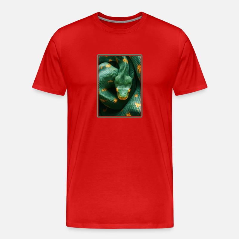Schlangen Schlange - Männer Premium Bio T-Shirt - Rot