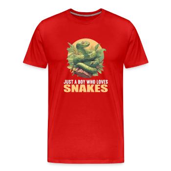 Serpents Serpent - T-shirt bio Premium Homme - rouge - Devant - Damien (186cm)