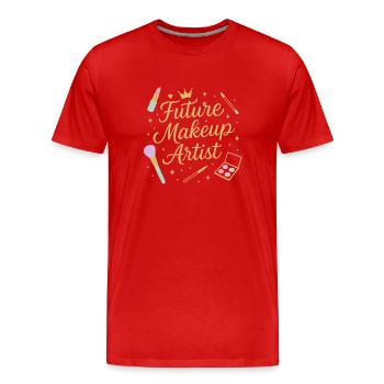 Zukünftiger Make-up Artist - Männer Premium Bio T-Shirt - Rot - Vorne - Damien (186cm)