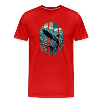Requin baleine Requin Créatures de la mer Mer - T-shirt bio Premium Homme - rouge - Devant - Damien (186cm)