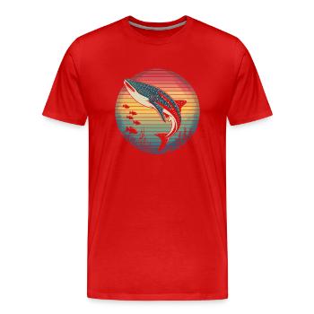 Rétro baleine requin requin mer océan animaux marins - T-shirt bio Premium Homme - rouge - Devant - Damien (186cm)