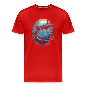 Whale Shark Sea Creatures Shark Sea Ocean - Men's Premium Organic T-Shirt - red - Front - Damien (186cm)