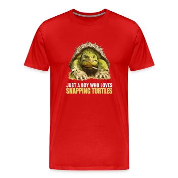 Snapping Turtles Snapping Turtle - Men's Premium Organic T-Shirt - red - Front - Damien (186cm)