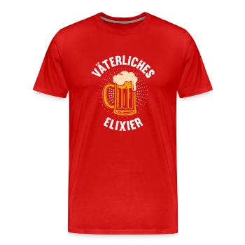 Vaterschaft VÄTERLICHES ELIXIER Lustiges - Männer Premium Bio T-Shirt - Rot - Vorne - Damien (186cm)