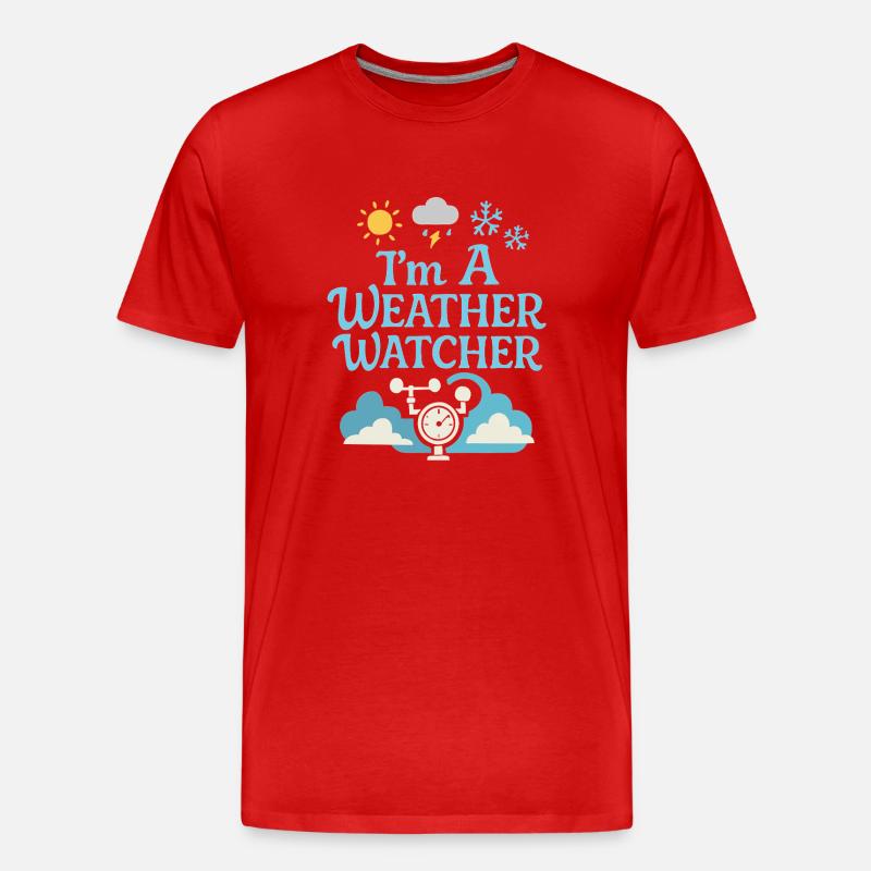 Ich bin ein Wetterbeobachter - Männer Premium Bio T-Shirt - Rot
