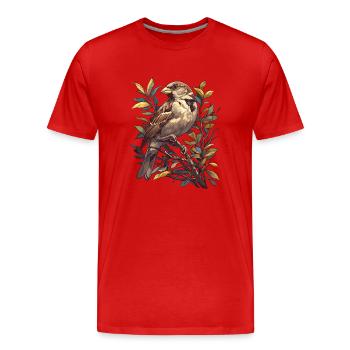 Sparrows Sparrow - Men's Premium Organic T-Shirt - red - Front - Damien (186cm)