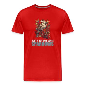 Moineaux Moineau - T-shirt bio Premium Homme - rouge - Devant - Damien (186cm)