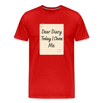 Gratitude Practice Journal Lover Emotional - Men's Premium Organic T-Shirt - red - Front - Damien (186cm)