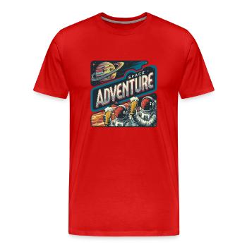 AVENTURE D’ASTRONAUTE - T-shirt bio Premium Homme - rouge - Devant - Damien (186cm)