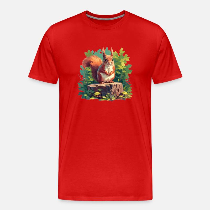 Eichhörnchen - Männer Premium Bio T-Shirt - Rot