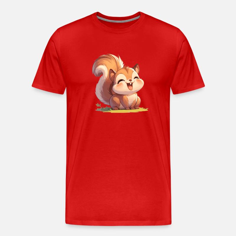 Eichhörnchen - Männer Premium Bio T-Shirt - Rot