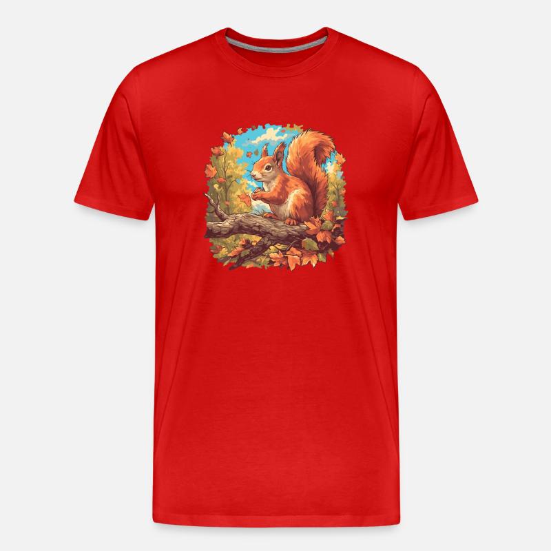 Eichhörnchen - Männer Premium Bio T-Shirt - Rot