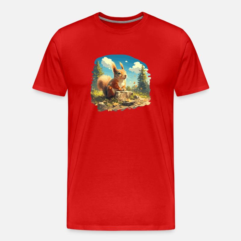 Eichhörnchen - Männer Premium Bio T-Shirt - Rot
