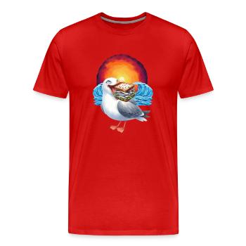 Sandwidsch Hareng Poisson Mouette Maritime - T-shirt bio Premium Homme - rouge - Devant - Damien (186cm)