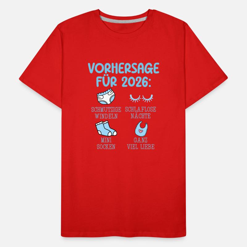 Werdende Mutter 2026 VORHERSAGE Lustiges Männer Premium Bio T-Shirt