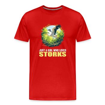 Cigognes Cigognes - T-shirt bio Premium Homme - rouge - Devant - Damien (186cm)