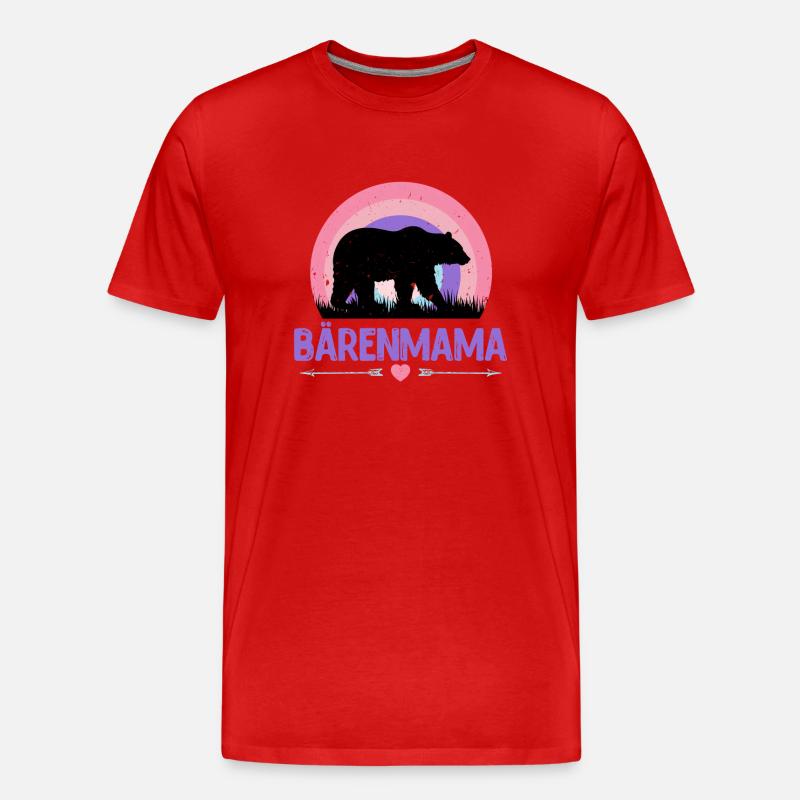 Werdende Mutter BÄRENMAMA Lustiges - Männer Premium Bio T-Shirt - Rot