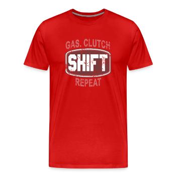 Gaz Embrayage Changement de vitesse Répétition Stick Driver Humour - T-shirt bio Premium Homme - rouge - Devant - Damien (186cm)