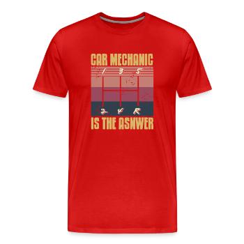 Car Mechanic Is the Answer Manual Gear Humor - Männer Premium Bio T-Shirt - Rot - Vorne - Damien (186cm)