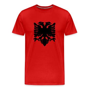 Panneau drapeau de l’Albanie - T-shirt bio Premium Homme - rouge - Devant - Damien (186cm)