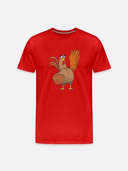 Gockel - Männer Premium Bio T-Shirt - Rot
