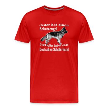 Schutzengel Schäferhund W - Männer Premium Bio T-Shirt - Rot - Vorne - Damien (186cm)