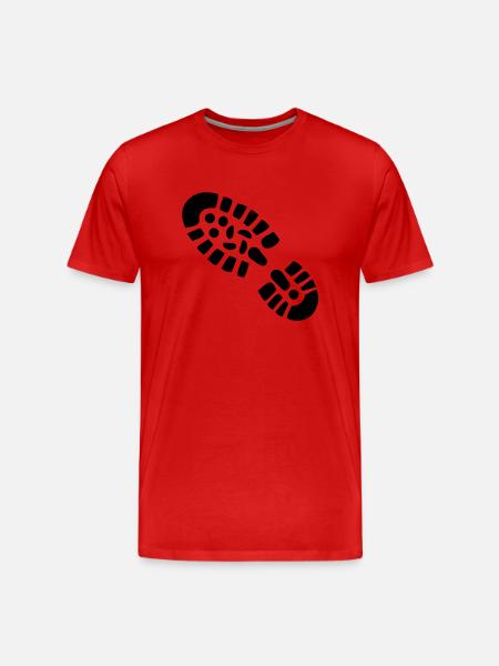 Schuh Abdruck - Männer Premium Bio T-Shirt - Rot