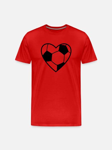 Soccer Heart 1c - Men's Premium Organic T-Shirt - red