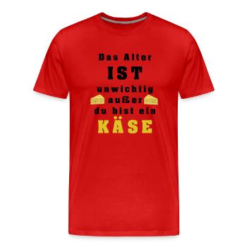 Käse - Männer Premium Bio T-Shirt - Rot - Vorne - Damien (186cm)