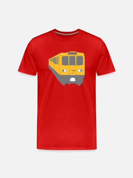 Berlin Train U1 - Männer Premium Bio T-Shirt - Rot