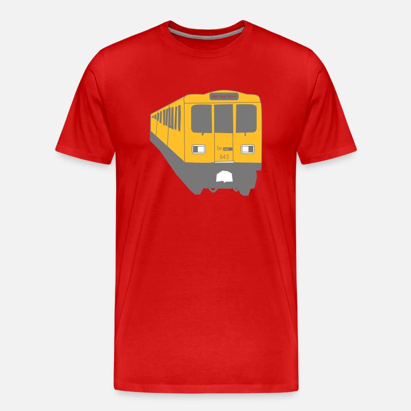 Berlin Train U1 - Männer Premium Bio T-Shirt - Rot