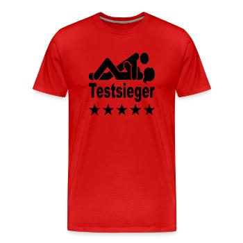 testsieger sex instruktor - Männer Premium Bio T-Shirt - Rot - Vorne - Damien (186cm)