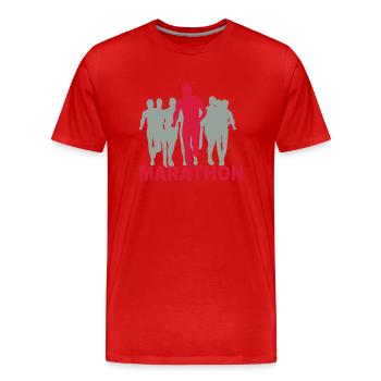 marathon - Männer Premium Bio T-Shirt - Rot - Vorne - Damien (186cm)