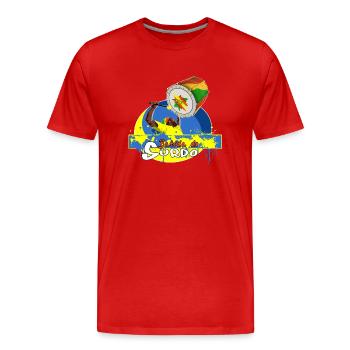 BBaC Surdo - T-shirt bio Premium Homme - rouge - Devant - Damien (186cm)