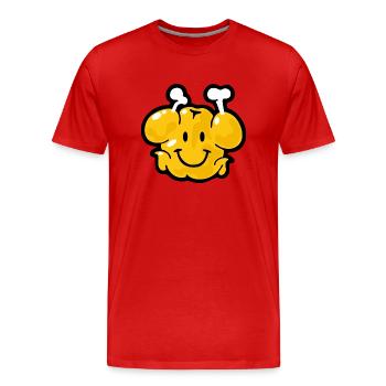 Smiley Chicken - Männer Premium Bio T-Shirt - Rot - Vorne - Damien (186cm)