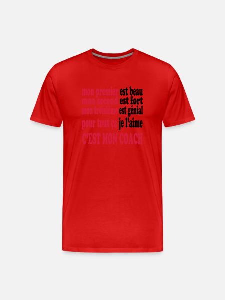 Mon coach est beau - Men's Premium Organic T-Shirt - red