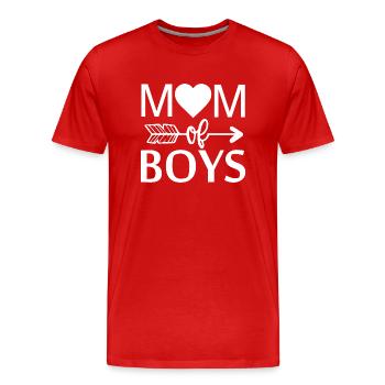Mutter von Jungs - Männer Premium Bio T-Shirt - Rot - Vorne - Damien (186cm)